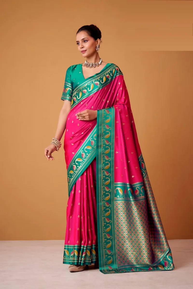 LV207CN171026-1  FLAMINGO SILK – Soft Satin Silk Saree 4