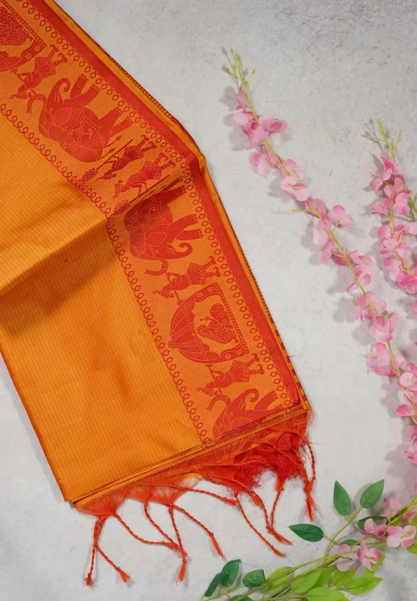 Premium Khadi Raw Silk Saree by www.Laavsee.Com