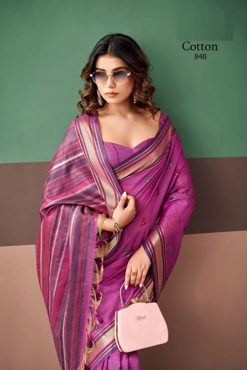 Coco Cotton (Series 843–848) – Premium Cotton Weaving Saree
