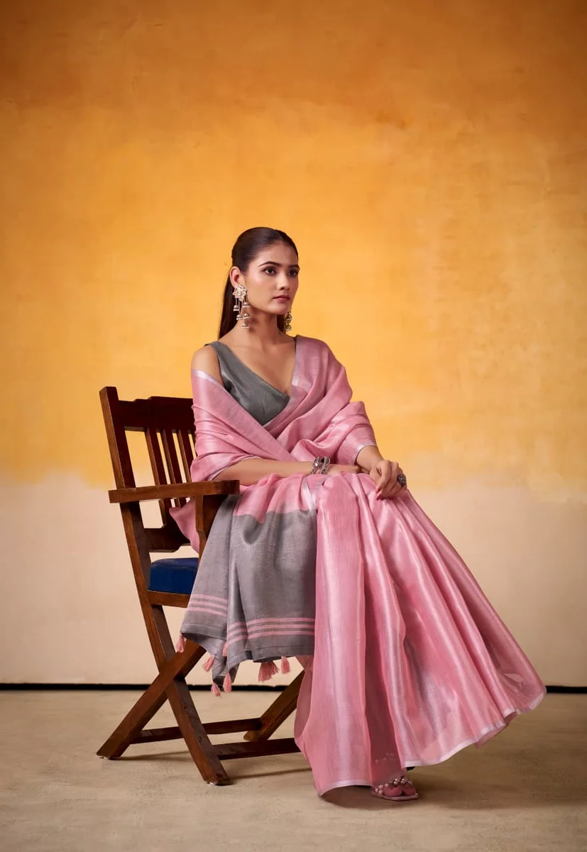 Anvika Light Edition – Tissue Silk Saree with matching blouse piece
