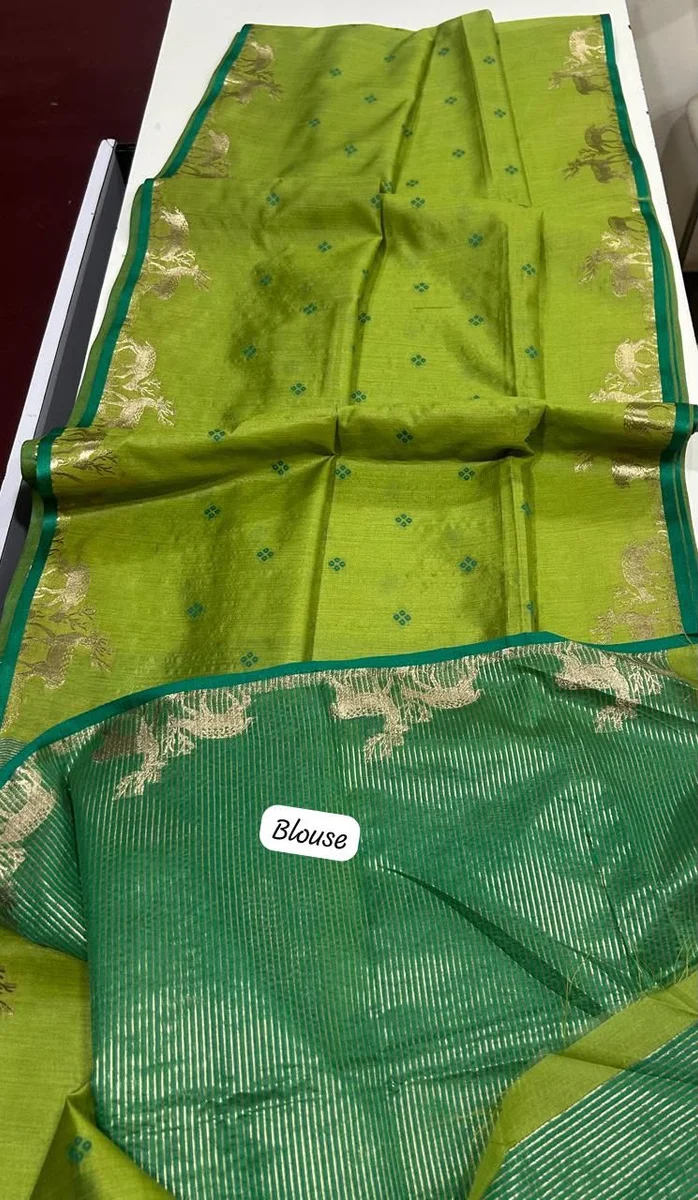 LV207CN191026-3 ELISHA HIRAN – Premium Khadi Raw Silk Saree 15