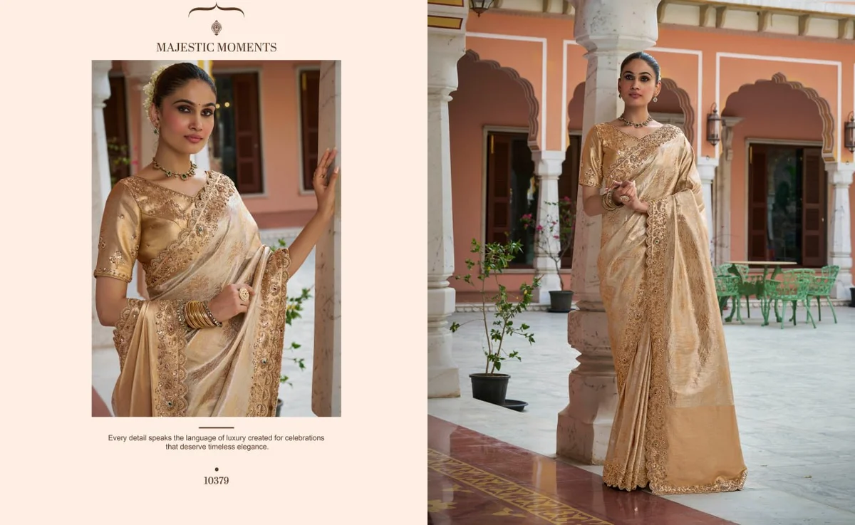 Kanjivaram Soft Silk Saree with Beads Work + matching blouse by www.Laavsee.com