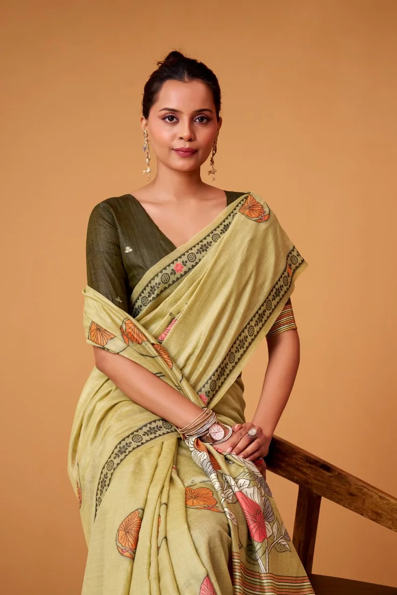SILVER PEARLS SILK – Jamdani Cotton Saree with matching blouse piece