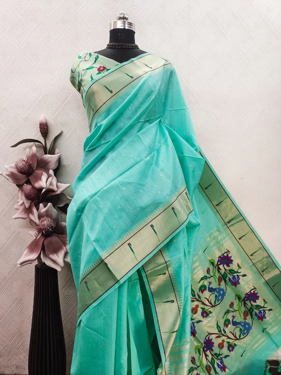 LV202CN151026-3 Bagban Paithani 2 – Soft Khadi Raw Silk Saree 5