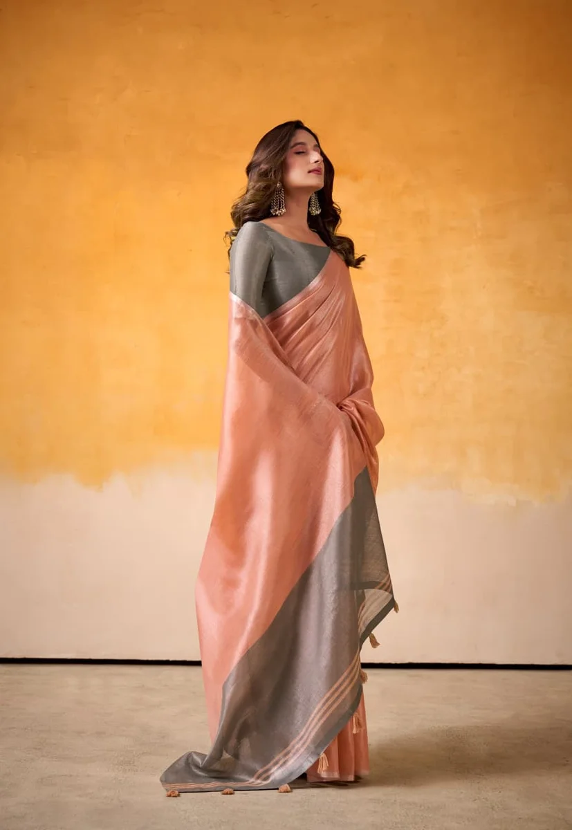Anvika Light Edition – Tissue Silk Saree with matching blouse piece