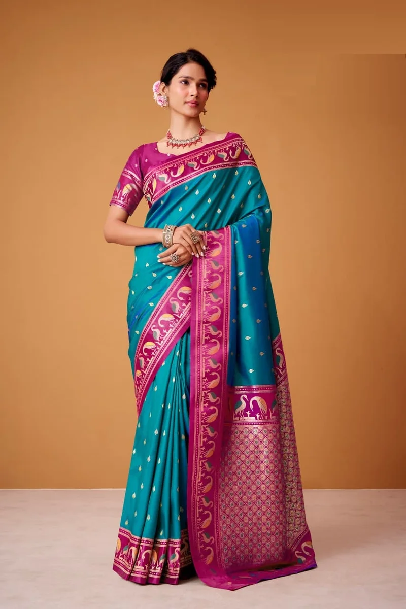LV207CN171026-1  FLAMINGO SILK – Soft Satin Silk Saree 9