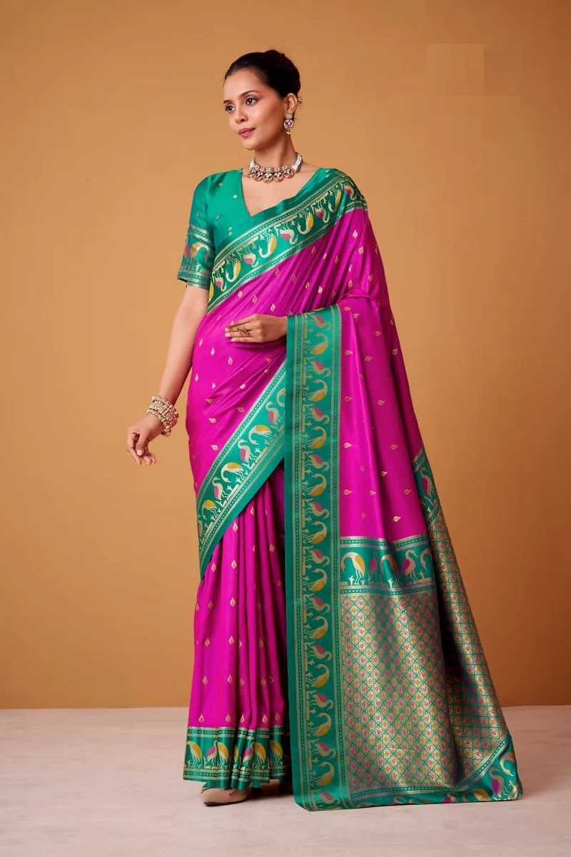 LV207CN171026-1  FLAMINGO SILK – Soft Satin Silk Saree 8