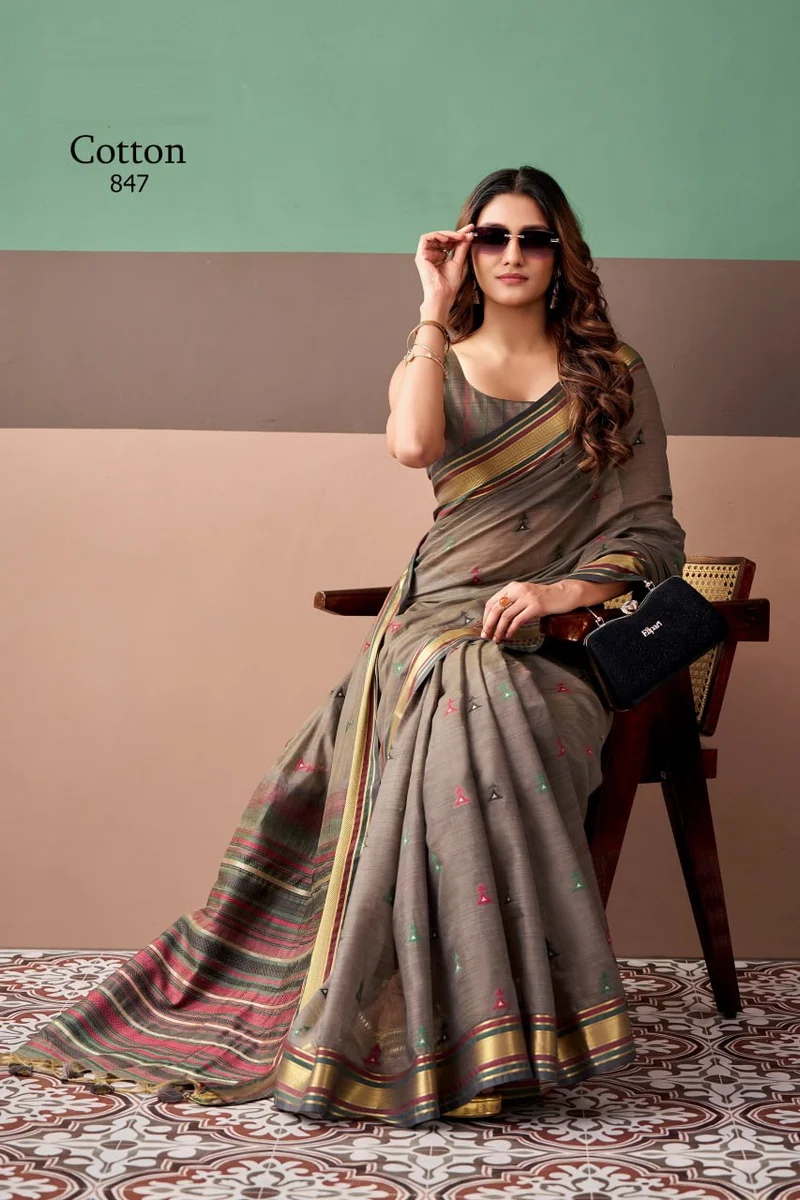 Coco Cotton (Series 843–848) – Premium Cotton Weaving Saree
