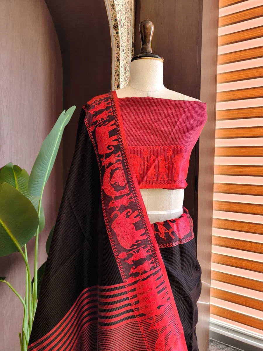Premium Khadi Raw Silk Saree by www.Laavsee.Com