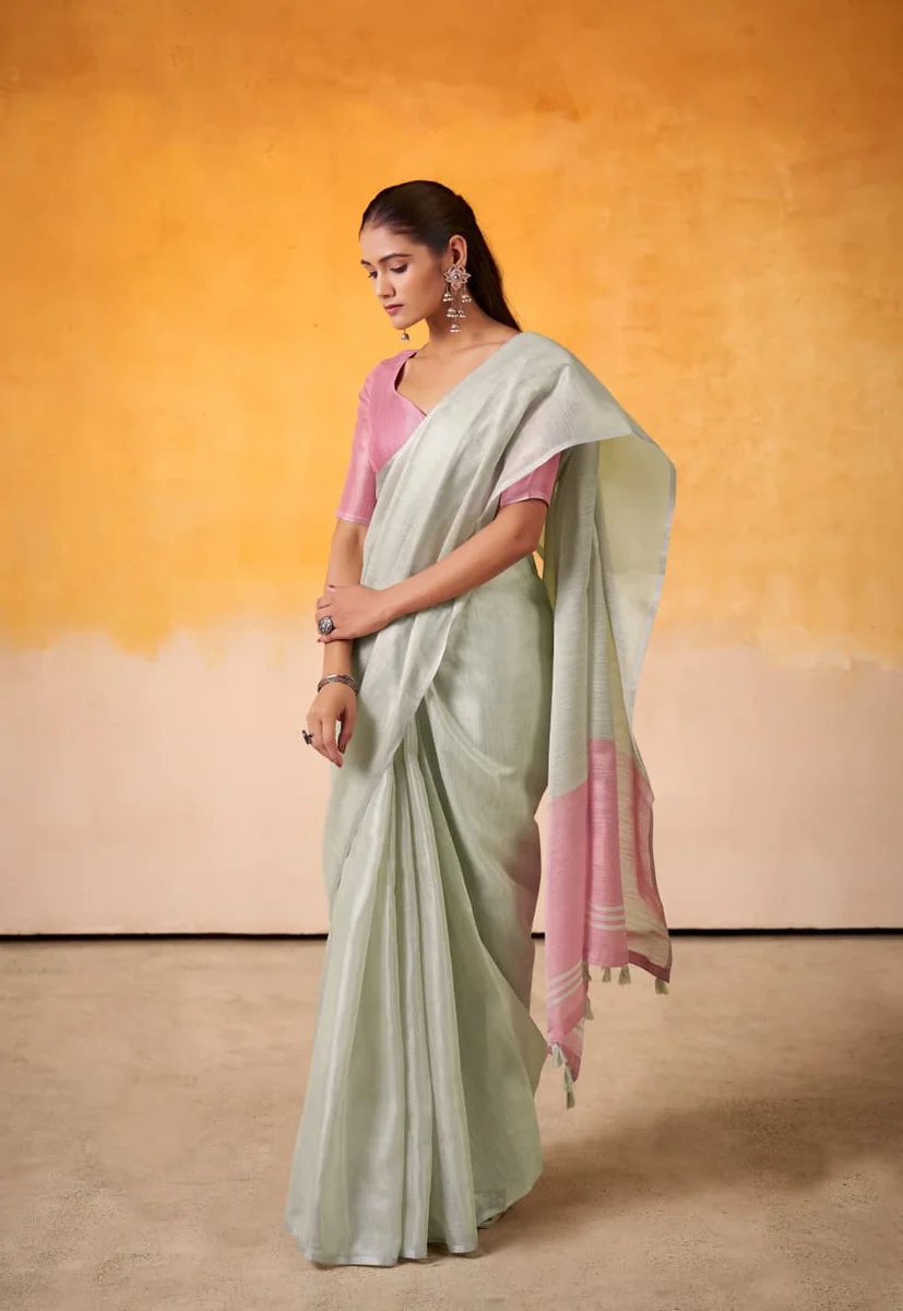 Anvika Light Edition – Tissue Silk Saree with matching blouse piece