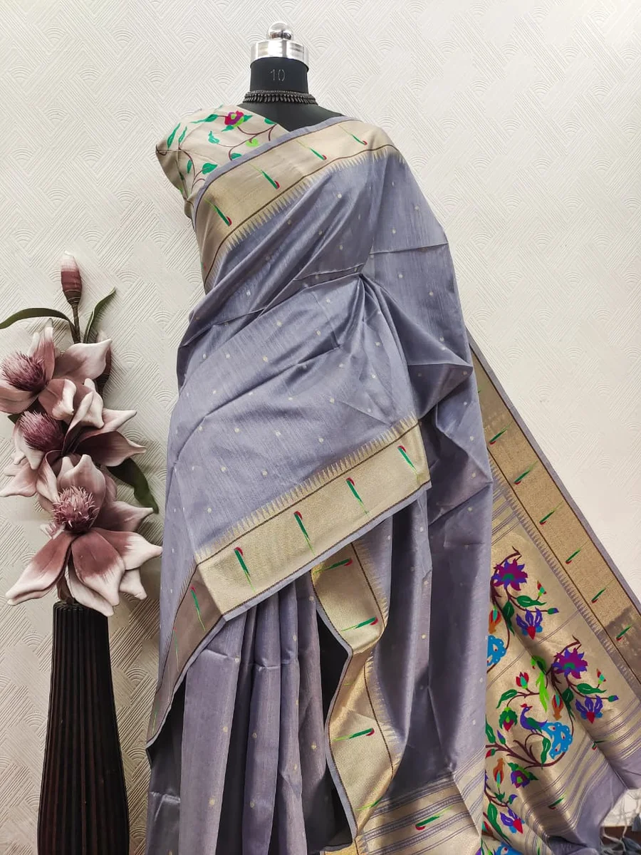 LV202CN151026-3 Bagban Paithani 2 – Soft Khadi Raw Silk Saree 3