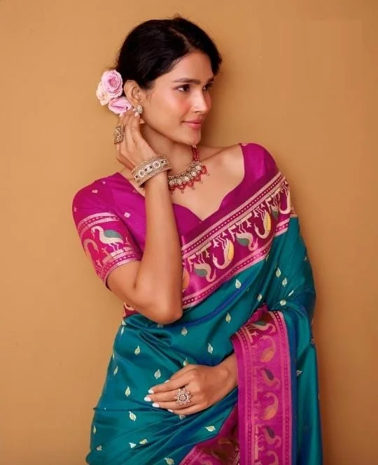 LV207CN171026-1  FLAMINGO SILK – Soft Satin Silk Saree 19