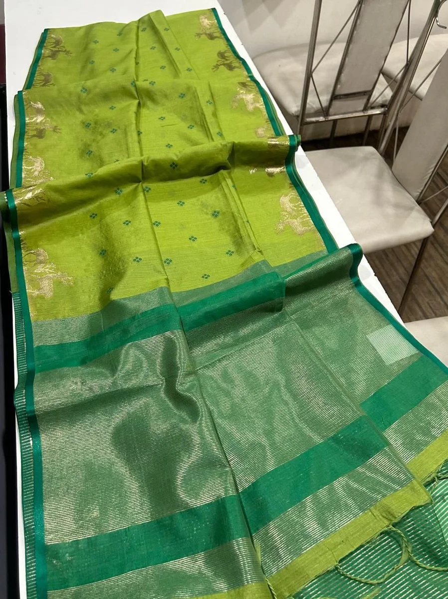 LV207CN191026-3 ELISHA HIRAN – Premium Khadi Raw Silk Saree 3
