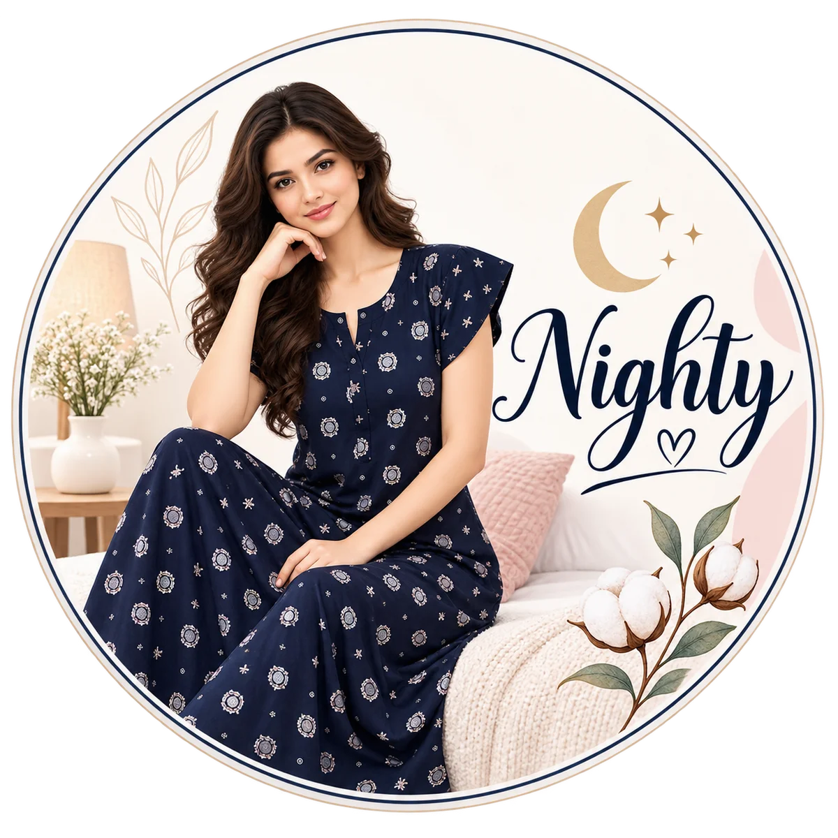 Premium cotton nighty