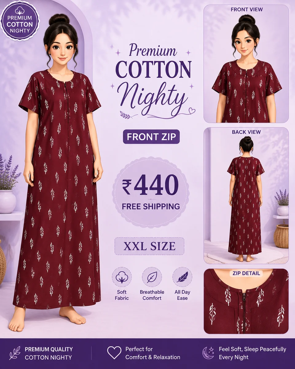Premium cotton nighty