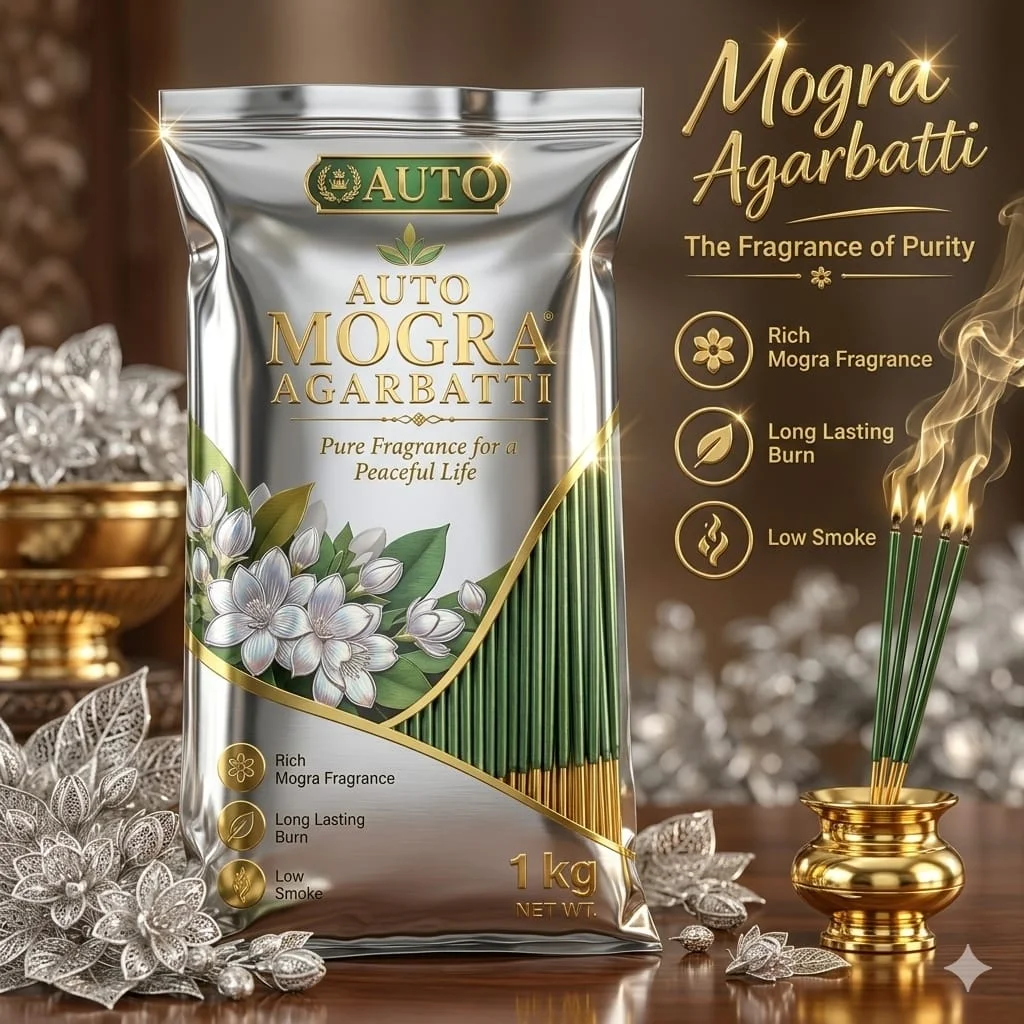 Mogra Metallic Shining Premium Agarbatti – 1 Kg packet.