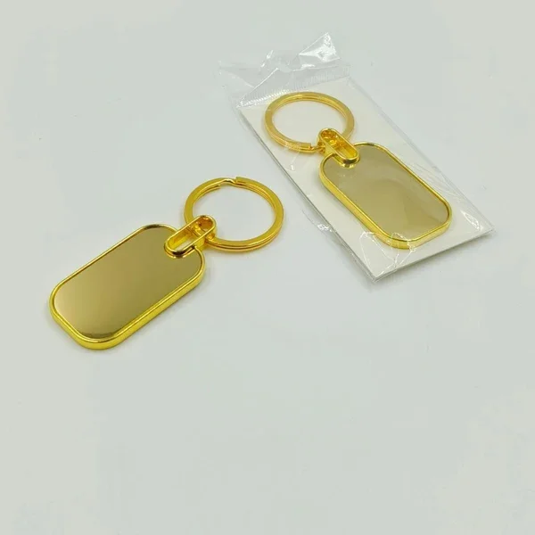 Keychain Golden Metal - Rectangle