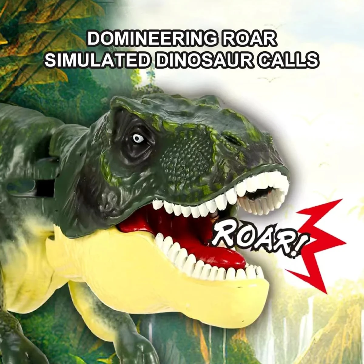 VGRASSP Roaring & Head Swinging Dinosaur Toy for Kids with LED Light in Mouth & Realistic Actions Like - Rotating & Swinging Head and Tail, Movable Joints - Multicolor 6