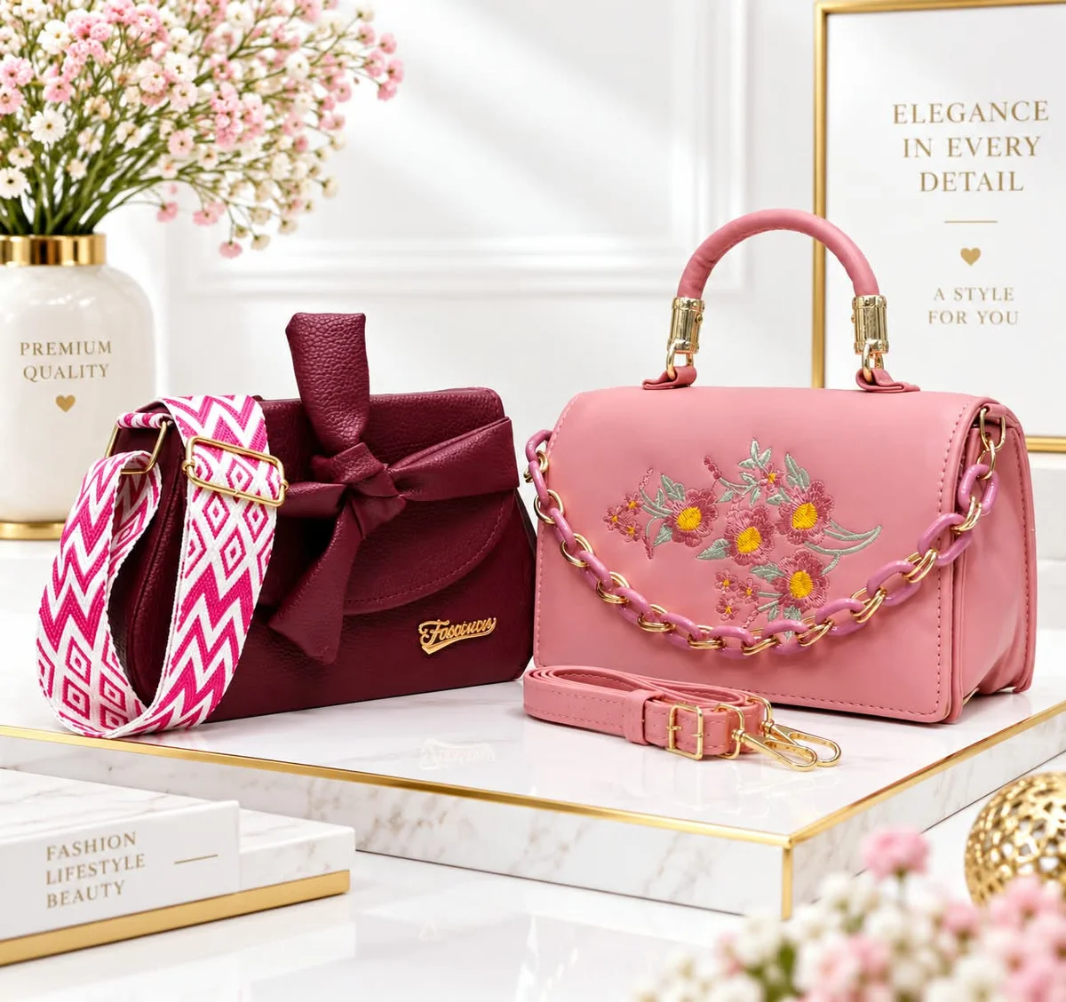 Hand bags and sling bags combo