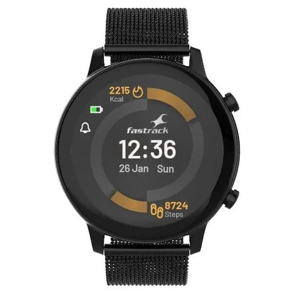 Fastrack Reflex Play + Classic BT Calling 3.3 CM AMOLED Display Smartwatch with AOD Premium Metallic Body, IP68 Water Resistance