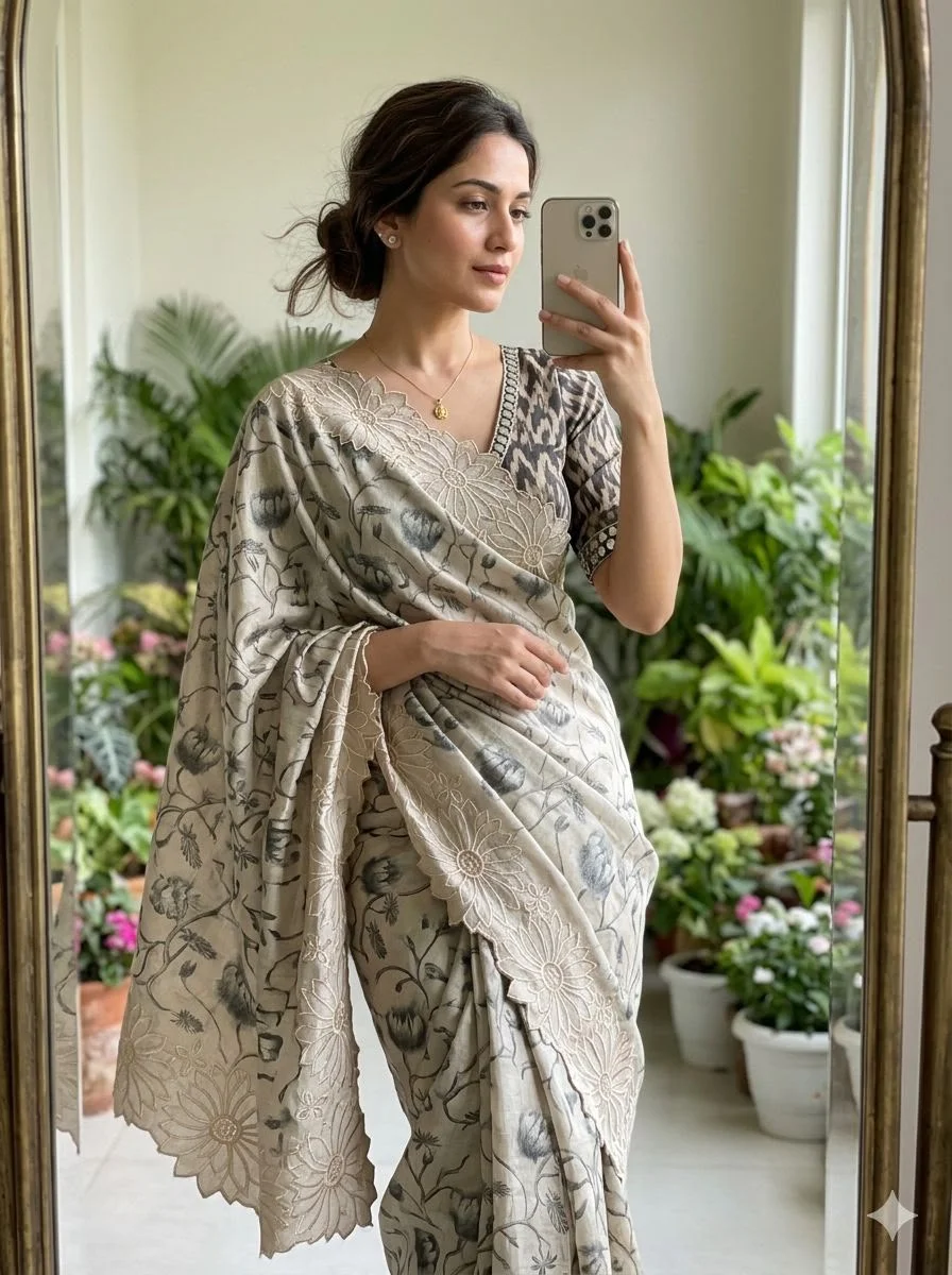 Pure tussar silk saree
