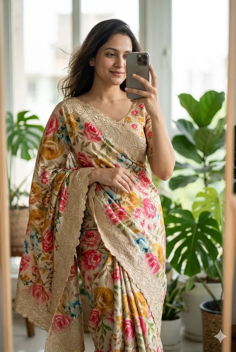 Pure tussar silk saree
