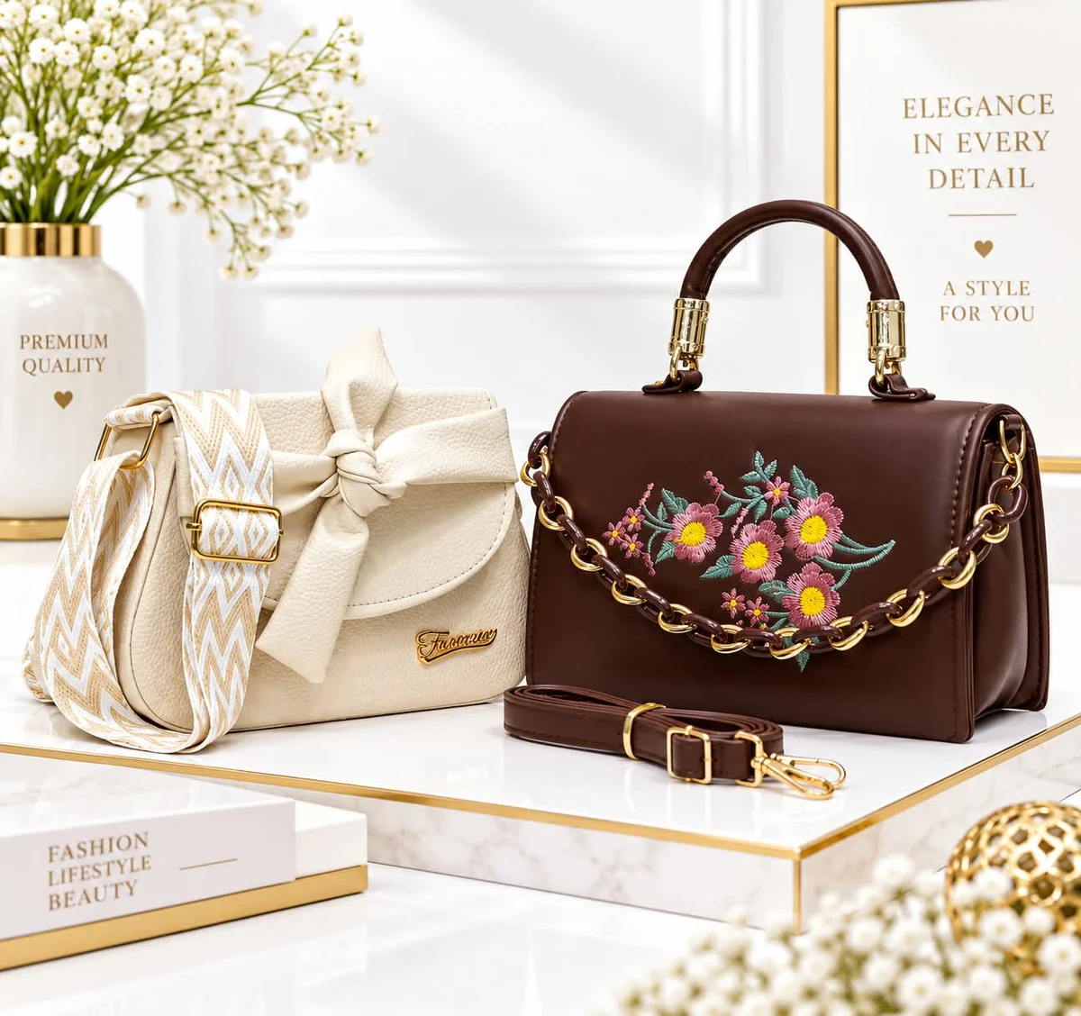 Hand bags and sling bags combo
