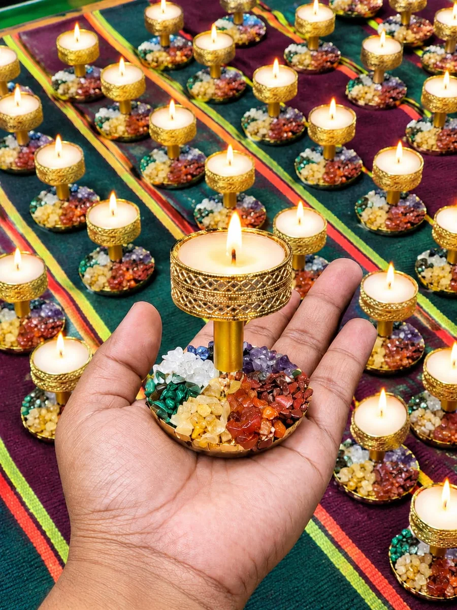 7 chakra candle holder