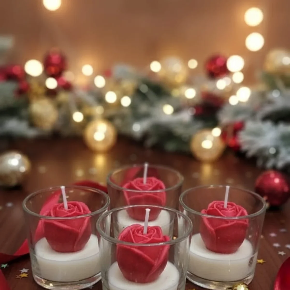 Gulab glow handmade candles set of 4