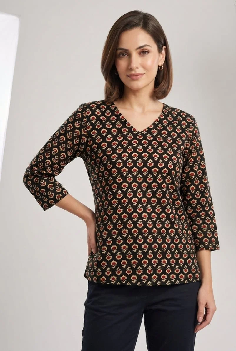 Jaipuri printed cotton top