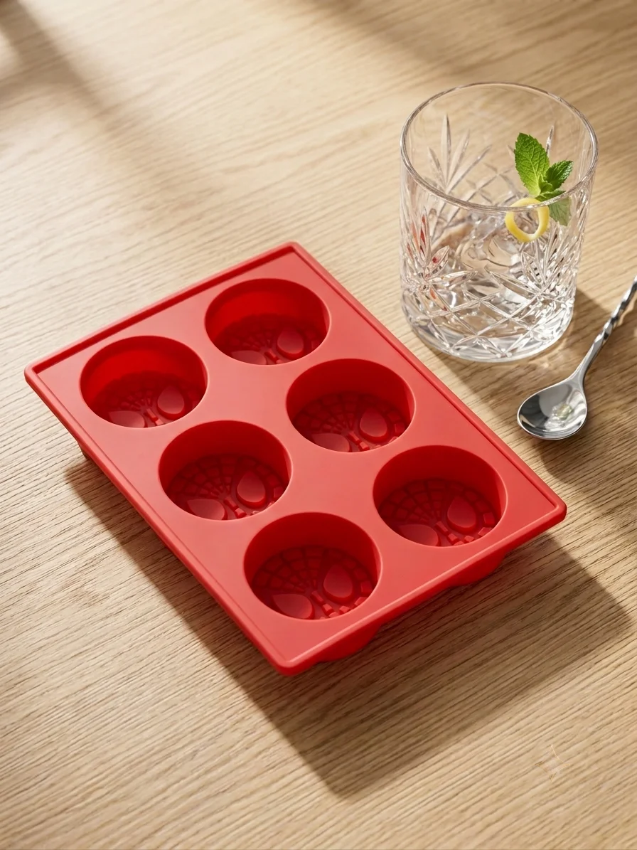 Superhero Silicone Ice Cube Tray – 6-Cavity Round Face Mold for Kids Drinks, Whiskey & Chocolates