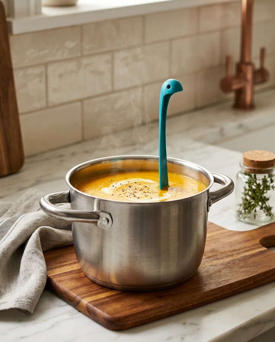 Loch Ness Monster Gravy/Soup Ladle | Upright Standing Dinosaur Spoon (Pack of 2)