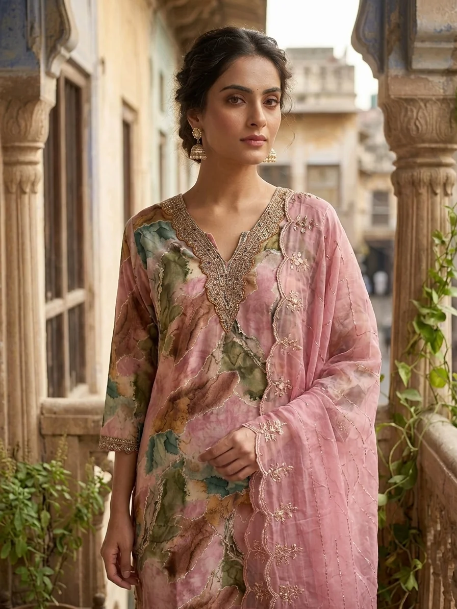 Floral Printed Kurta Pant & Dupatta Set for Women | Elegant Festive & Occasion Wear