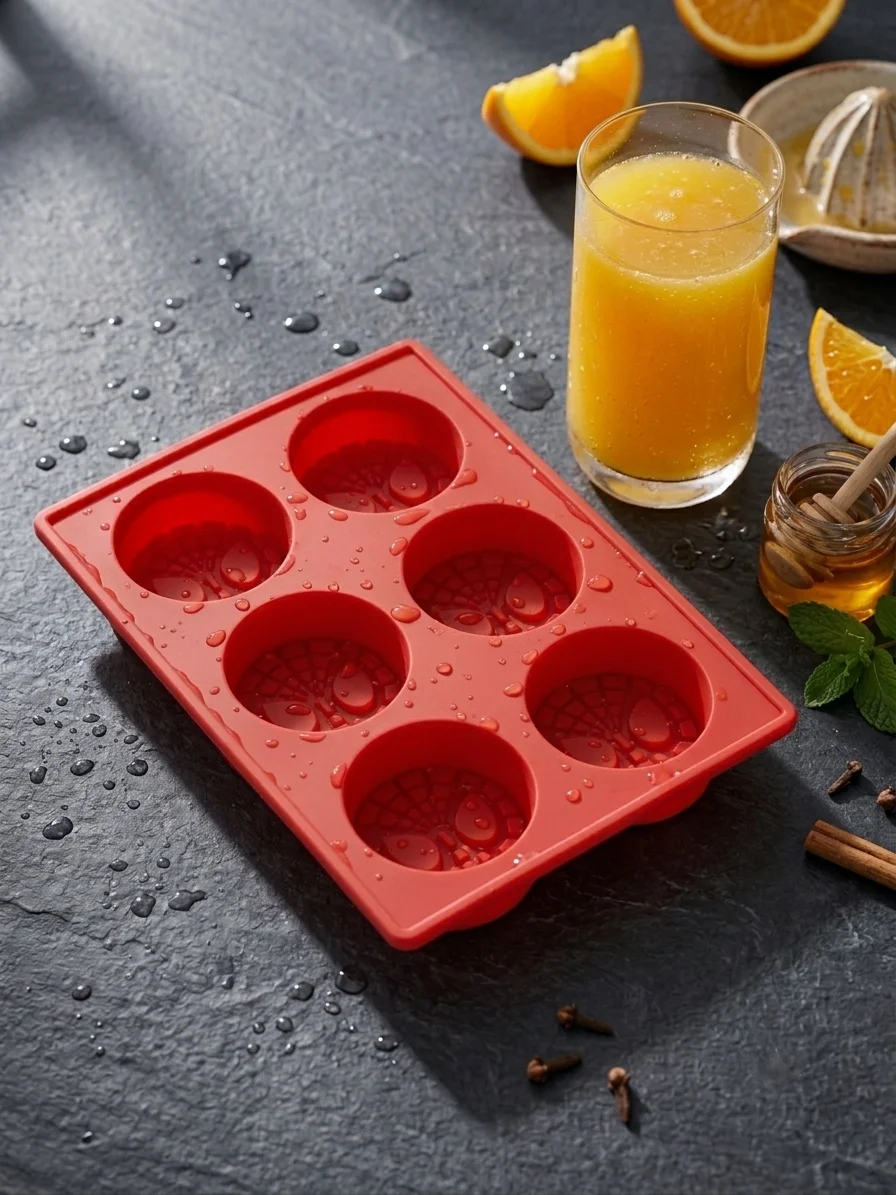 Superhero Silicone Ice Cube Tray – 6-Cavity Round Face Mold for Kids Drinks, Whiskey & Chocolates alt