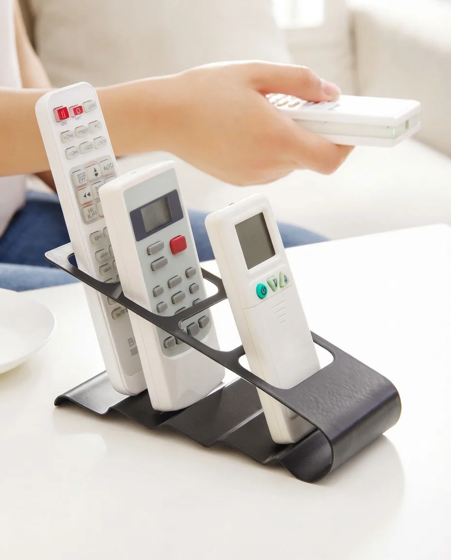 Desktop Remote Control Holder Stand | Multi-Slot Media Controller Organizer (Pack of 2)