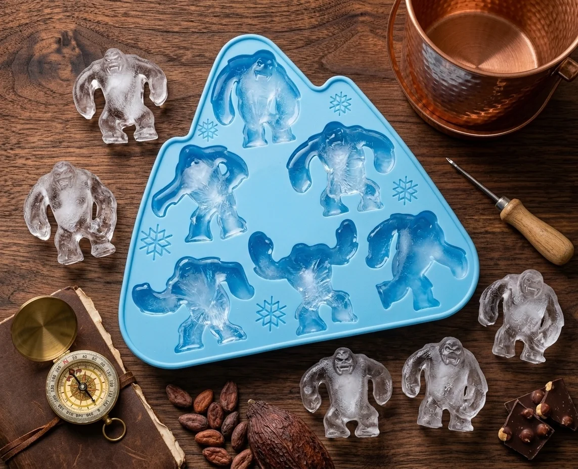 3D Yeti Silicone Ice Cube Tray – 6-Cavity Mold for Whiskey, Cocktails & Chocolates