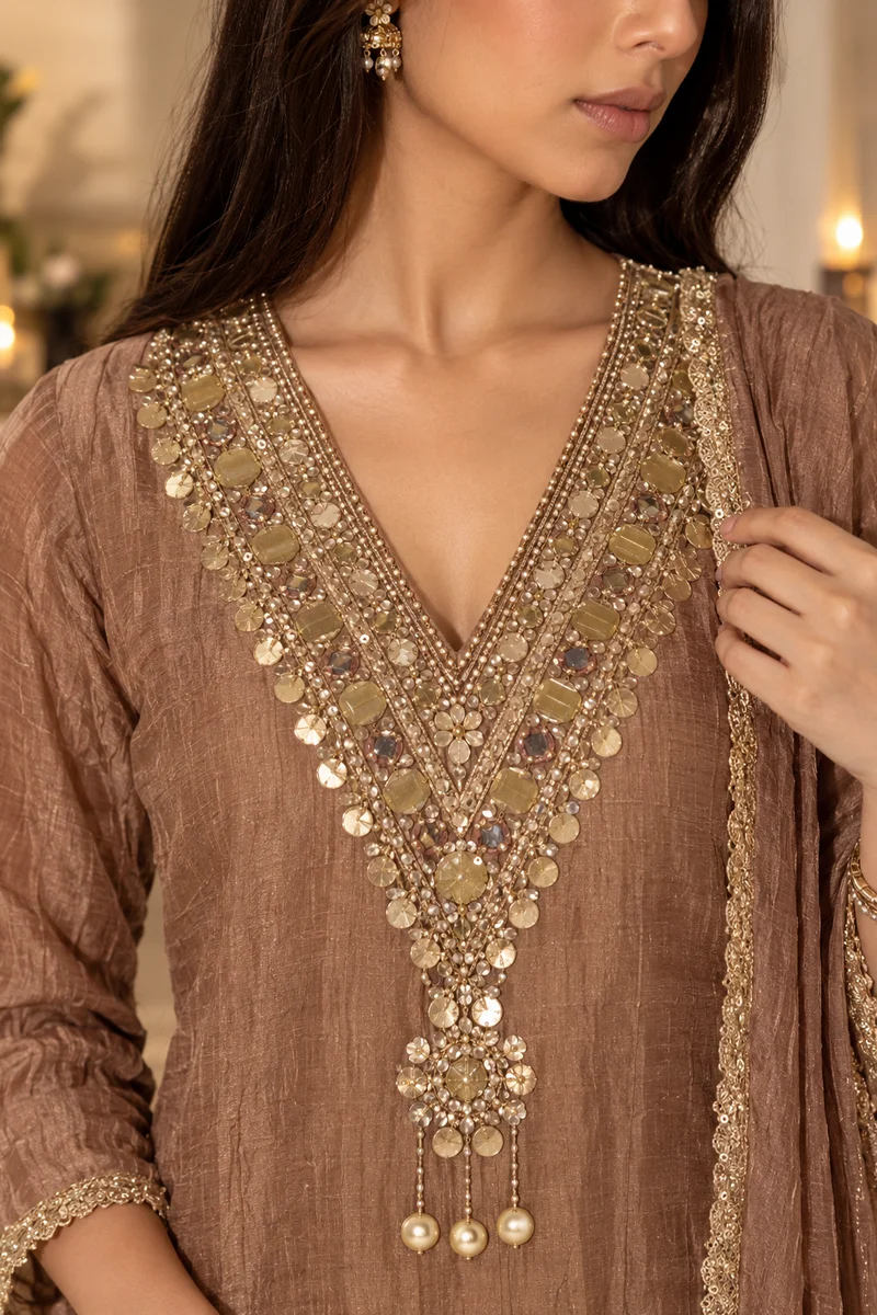 Embellished Salsa 3-Piece Kurta Pant & Dupatta Set | Mirror, Coin & Sequin Work alt