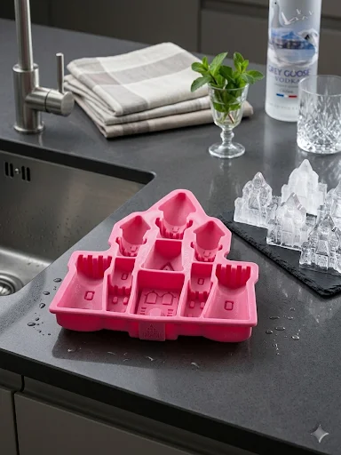 Castle Blocks Silicone Ice Cube Tray – Novelty Fort & Tower Mold for Whiskey, Cocktails & Kids Drinks