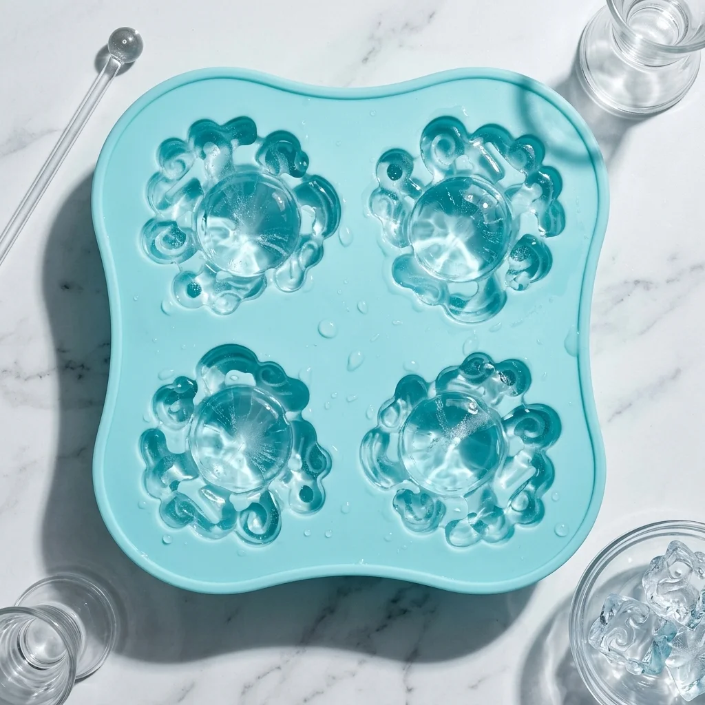 3D Octopus Silicone Ice Cube Mold – 4-Cavity Flexible Tray for Whiskey, Cocktails & Fun Drinks alt