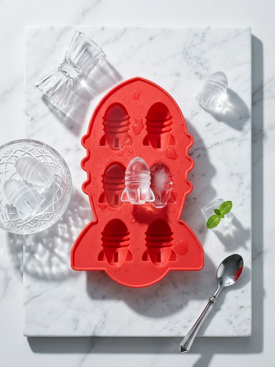 3D Bomb Silicone Ice Cube Mold – 6-Cavity Novelty Rocket Tray for Whiskey, Cocktails & Chocolates