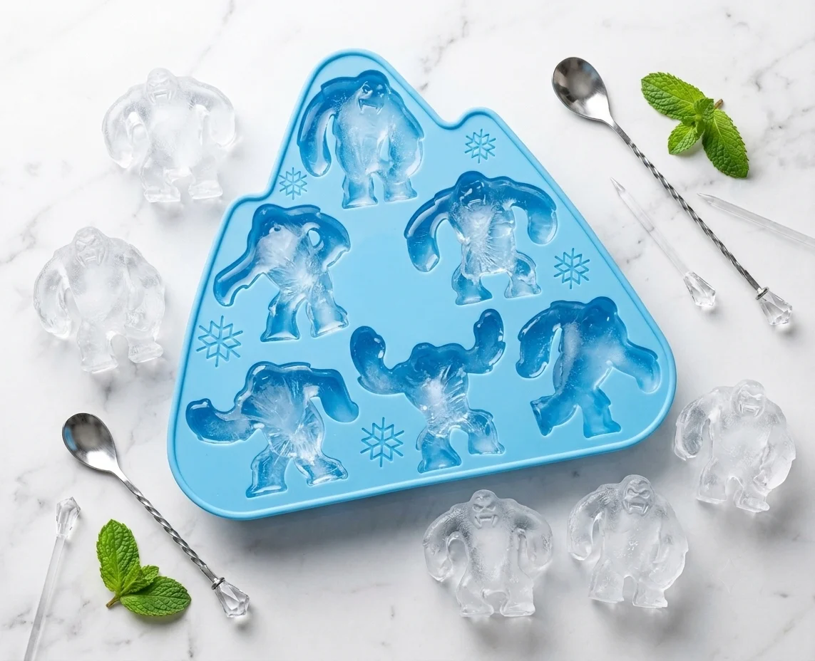 3D Yeti Silicone Ice Cube Tray – 6-Cavity Mold for Whiskey, Cocktails & Chocolates alt