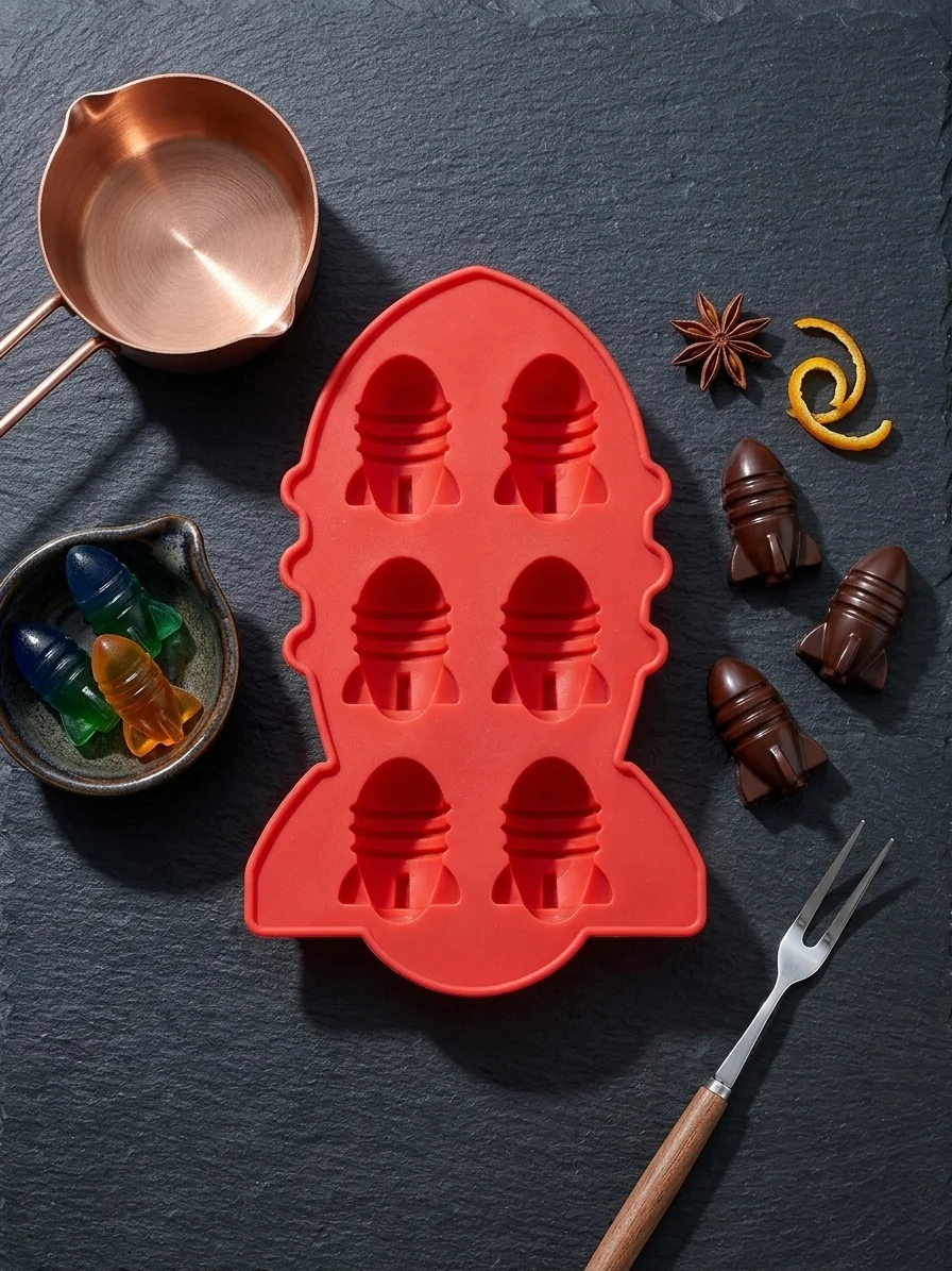 3D Bomb Silicone Ice Cube Mold – 6-Cavity Novelty Rocket Tray for Whiskey, Cocktails & Chocolates alt