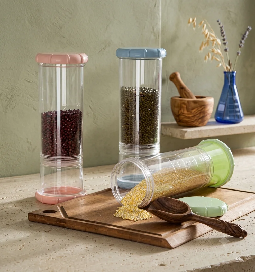 Smart Rice & Grain Dispenser with Built-in Washer | Pantry Storage