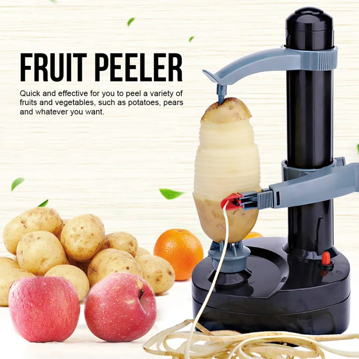 Electric Vegetable Peeler – Fast, Automatic & Precise | Quickslice   SKU 12257_multi_ele_veg_n_fruit_peeler_1pc  DSIN 12257 4