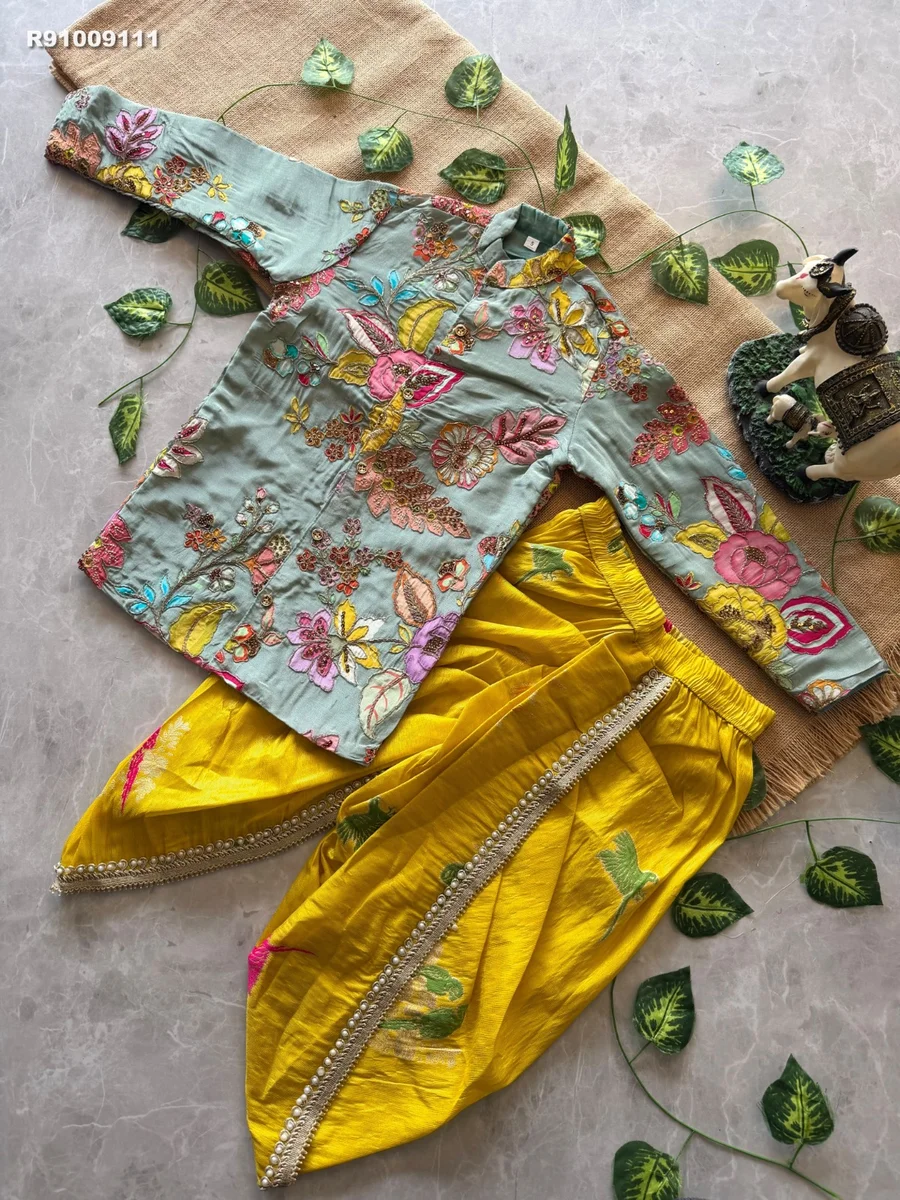 RK ethinics...Boys Dhoti Kurta ih Trending parrot Design 4