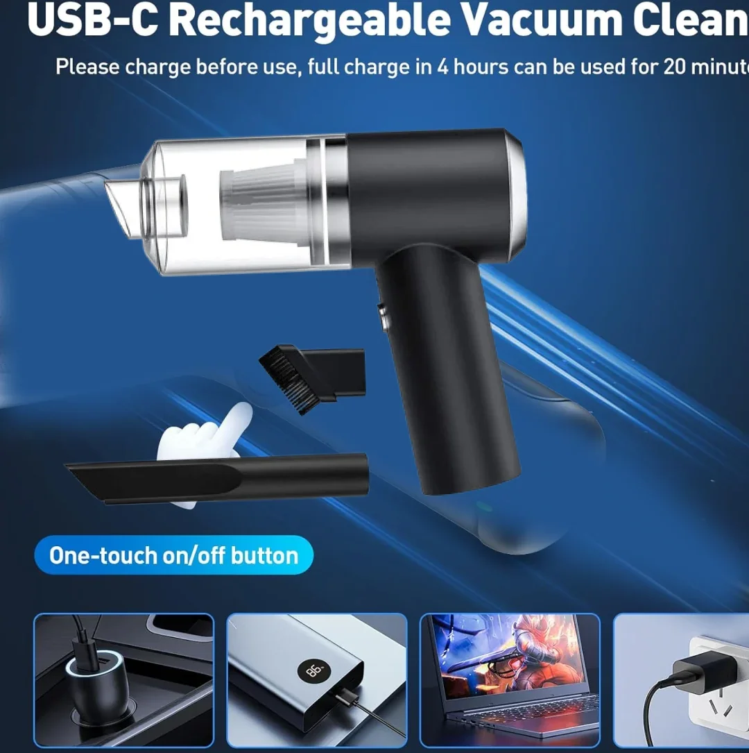 Wireless Handheld Vacuum Cleaner – 120W USB Rechargeable | storenzo  SKU 7370_2in1_vacuum_cleaner  DSIN 7370 5