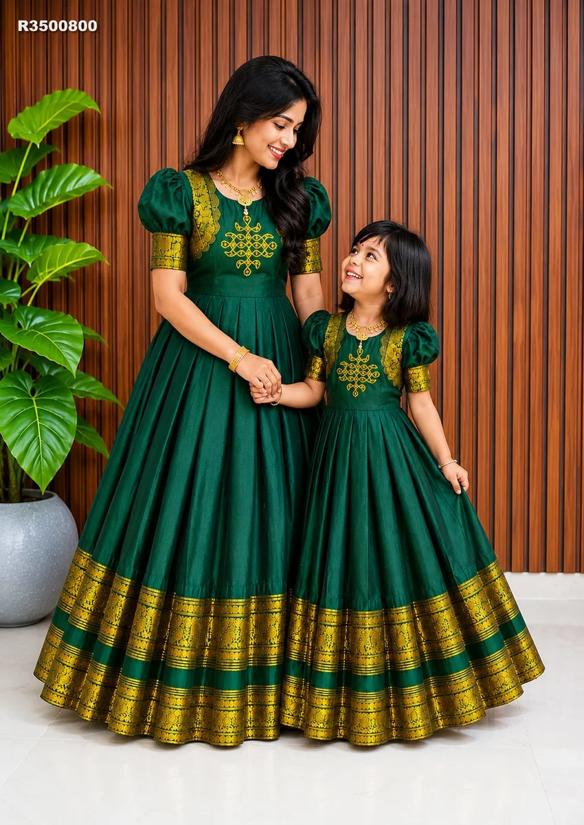 RK ethinics.... kids gown FULL FLAIR SAME AS PIC and chest, waist and height as per size|| 2