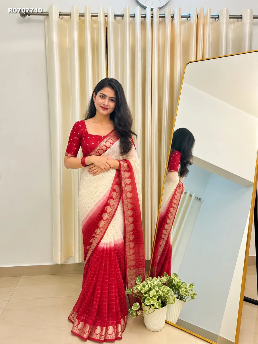 RK ethinics...New Colour Added  Viscose Georgette Saree With Viscose Blouse & premium 2D Daying 6