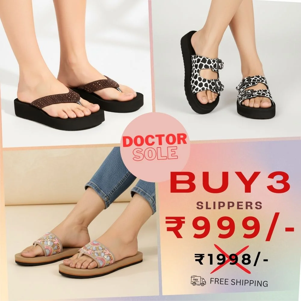 Product ID: gva_2RlI  Combo of 3 Doctor Ortho Super Soft Slippers For Women ( C47) 3