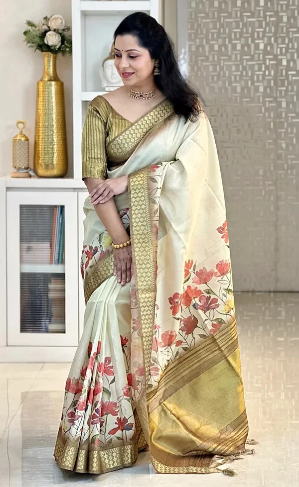 Product ID: whVci0Ih  Soft Tissue Silk sarees with Beautiful Digital Print With Attractive Border & Rich Pallu Wit 2